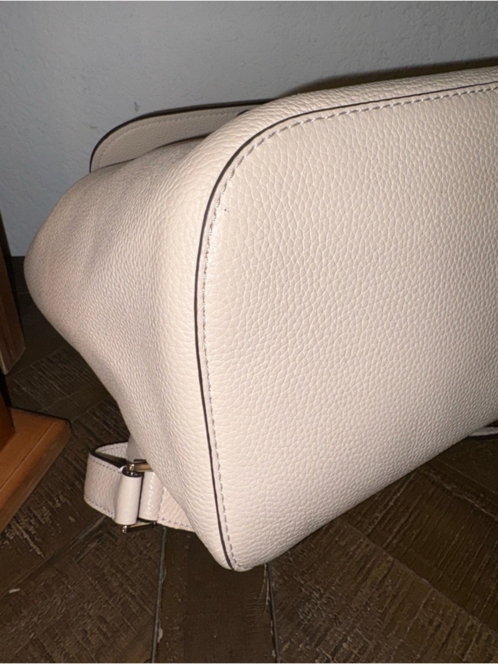 kate spade Cream Pebbled Leather Drawstring Backpack - NWOT - Picture 8 of 12